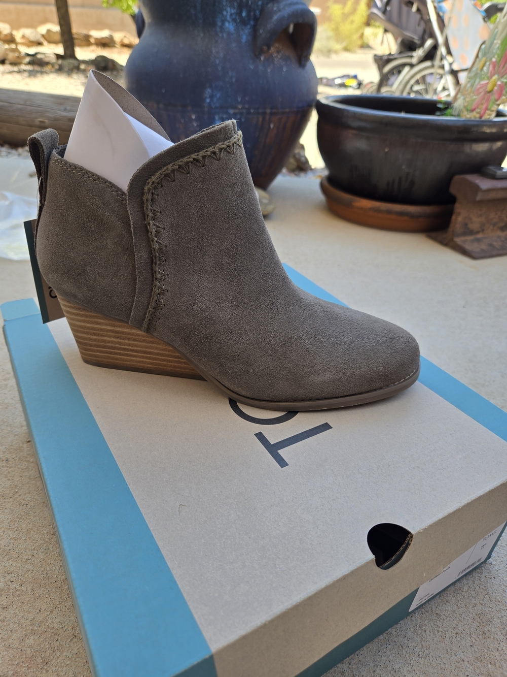 Toms Canteen Suede Wedge Ankle Boot